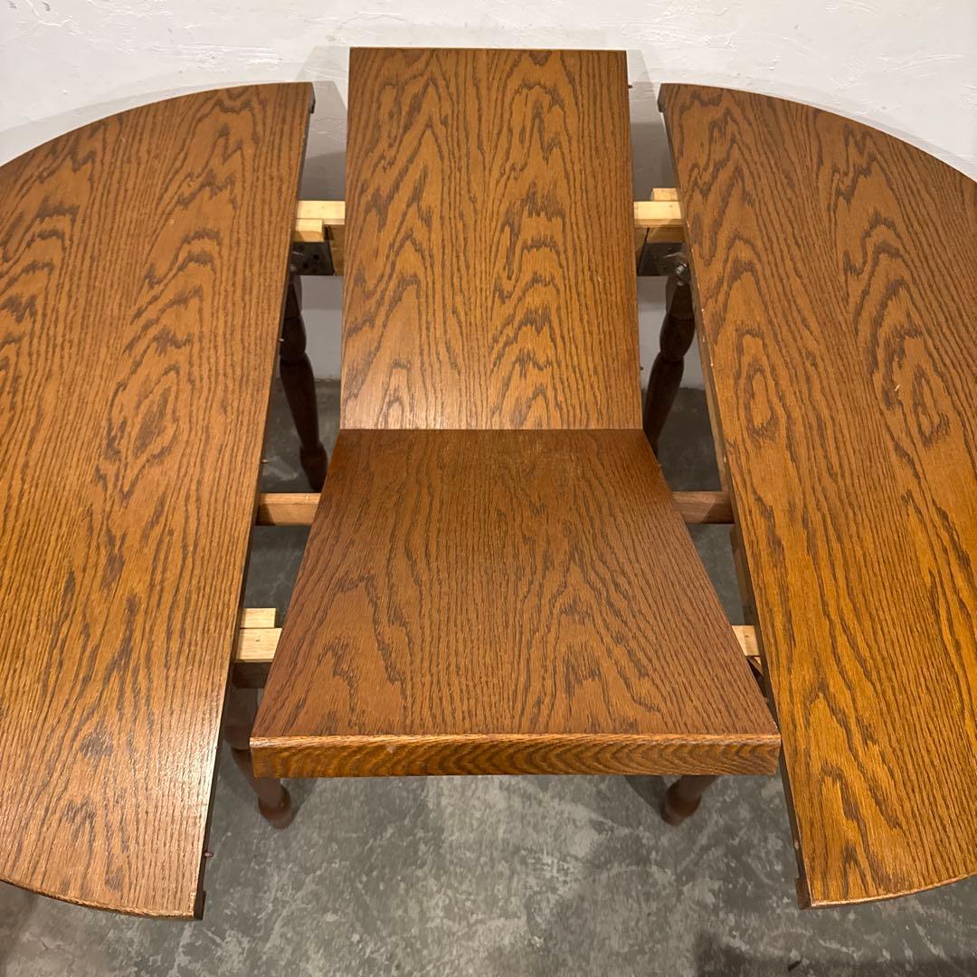 ヴィンテージ エクステンションテーブル　ダイニングテーブル　ラウンド　伸縮