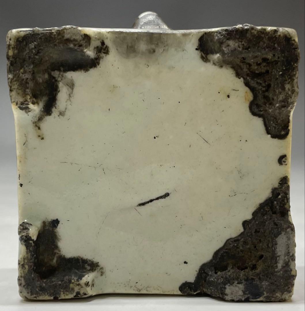 工場 李朝 水滴 山水文角形 染付 書道具 p79