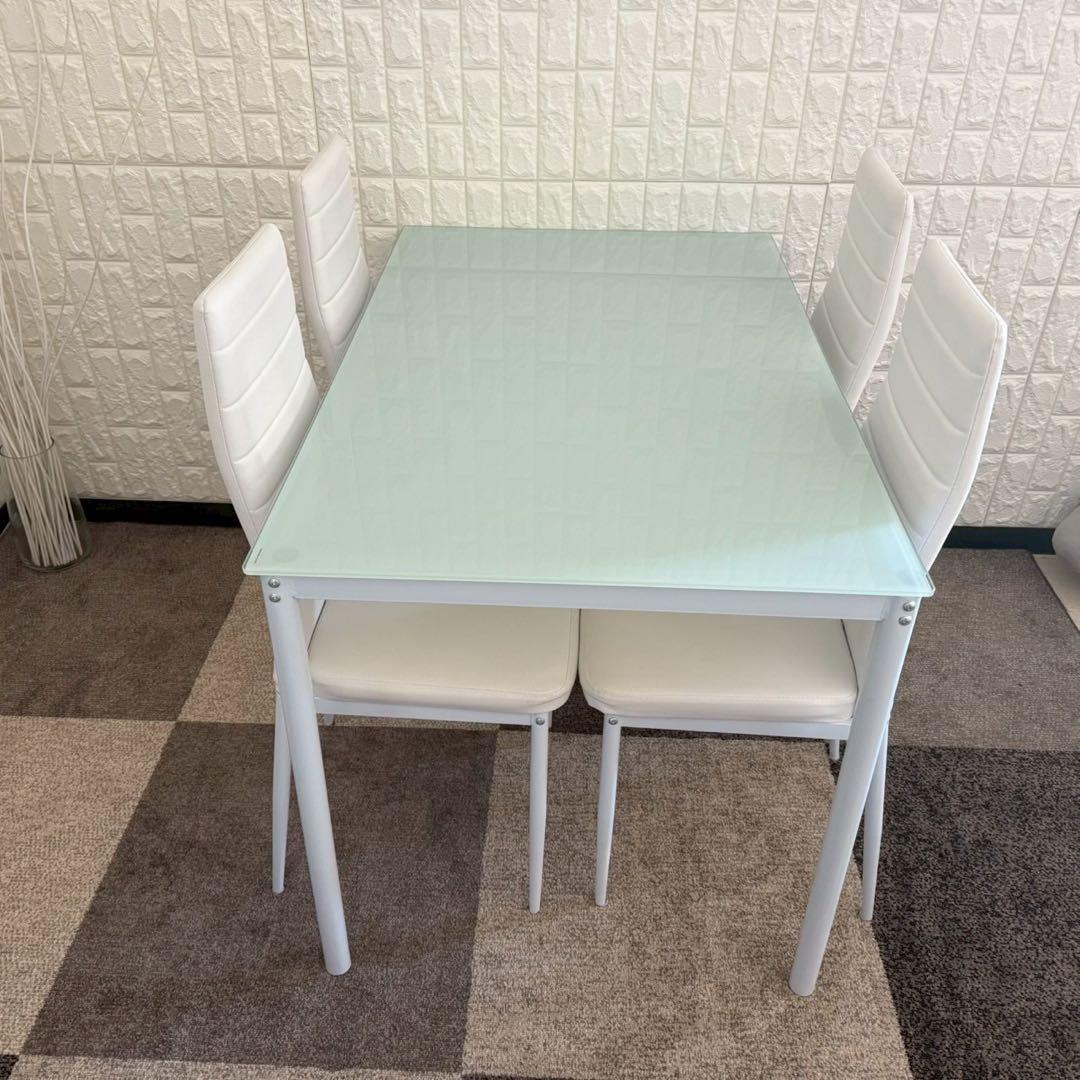 東京23区配送無料✨レイブン　4人掛けダイニングテーブルセット　ガラス　美品