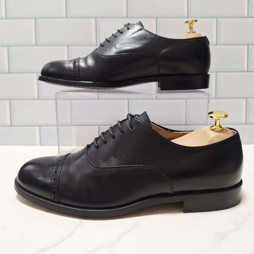 【良品】 REGAL パンチドキャップトゥ 内羽根 ビジネスシューズ 25 黒