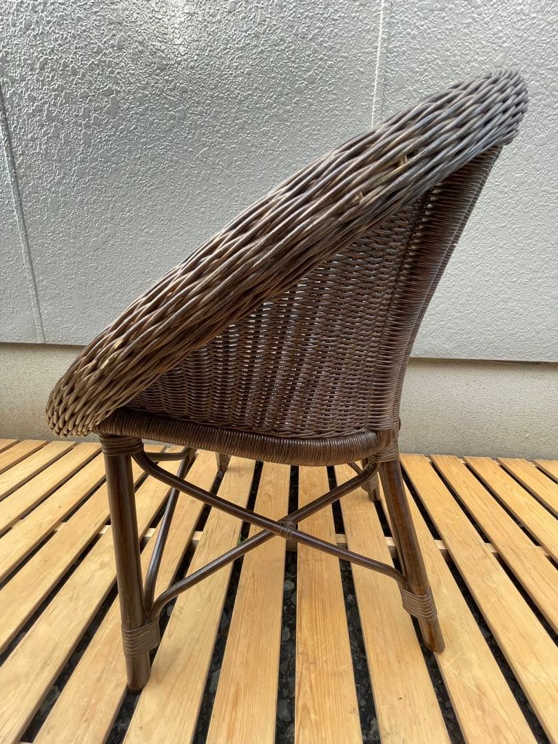 ②カザマ KAZAMA ラタン 丸型座椅子 ラタンソファ