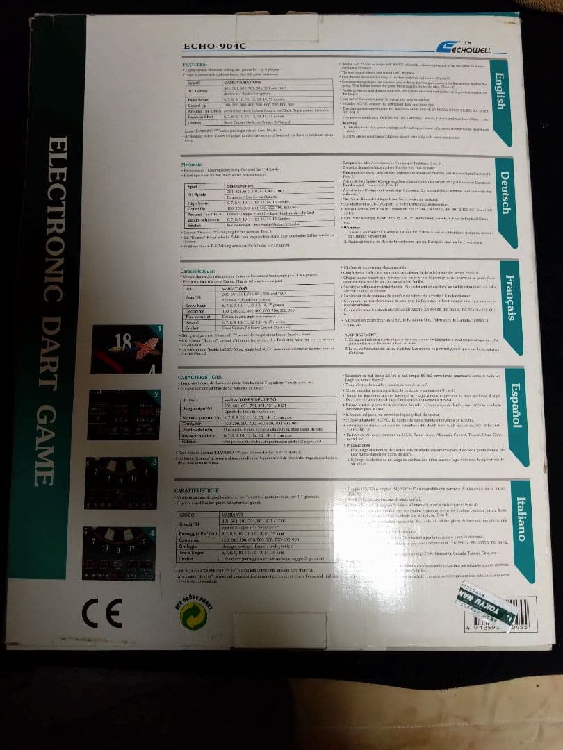 ダーツボード ECOH-904C 電子ダーツ 最大4人用 取扱説明書付きの