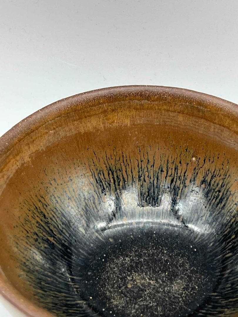 南宋時代 禾目天目茶碗 建窯茶盞 【旧家蔵出し】 希少貴重 注文 唐物(F-93)