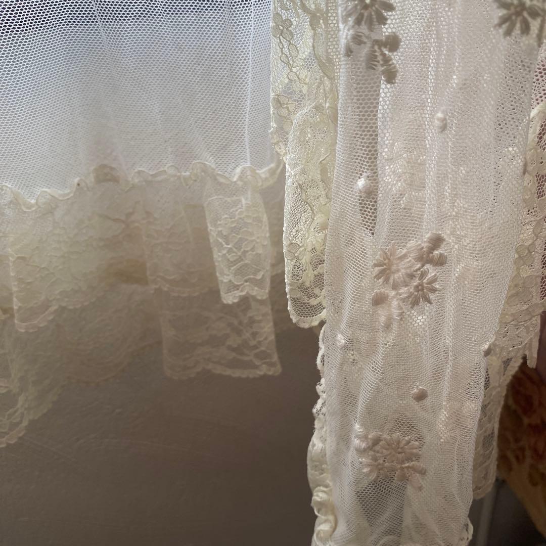 さえら風 雰囲気良い素敵な 2Way レースカーテン のれん風