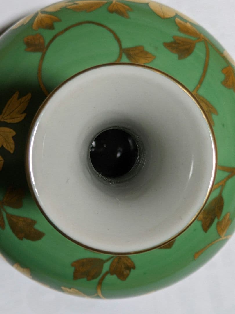 ⭐九谷焼重鎮 名工 吉田美統 人間国宝 金彩絵付 花器 花活 置物飾り