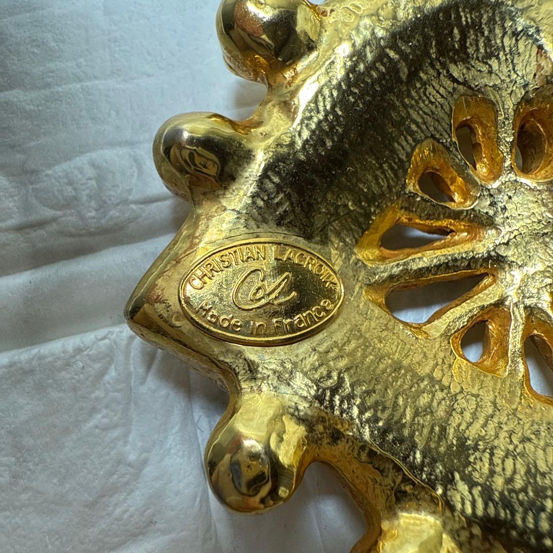 クリスチャンラクロワ ヴィンテージ 超大ぶり ハート ブローチ