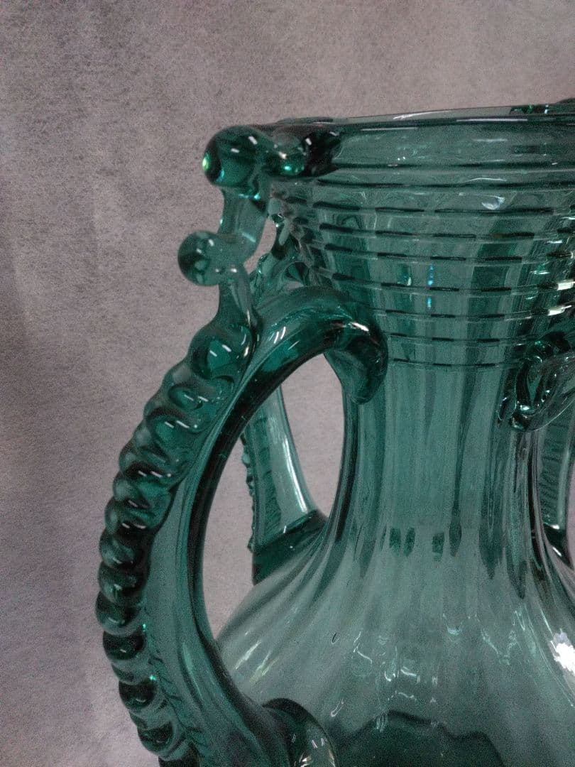 マヨルカガラス 花瓶 スペイン 吹きガラス 美術民藝 工芸品 アンティーク