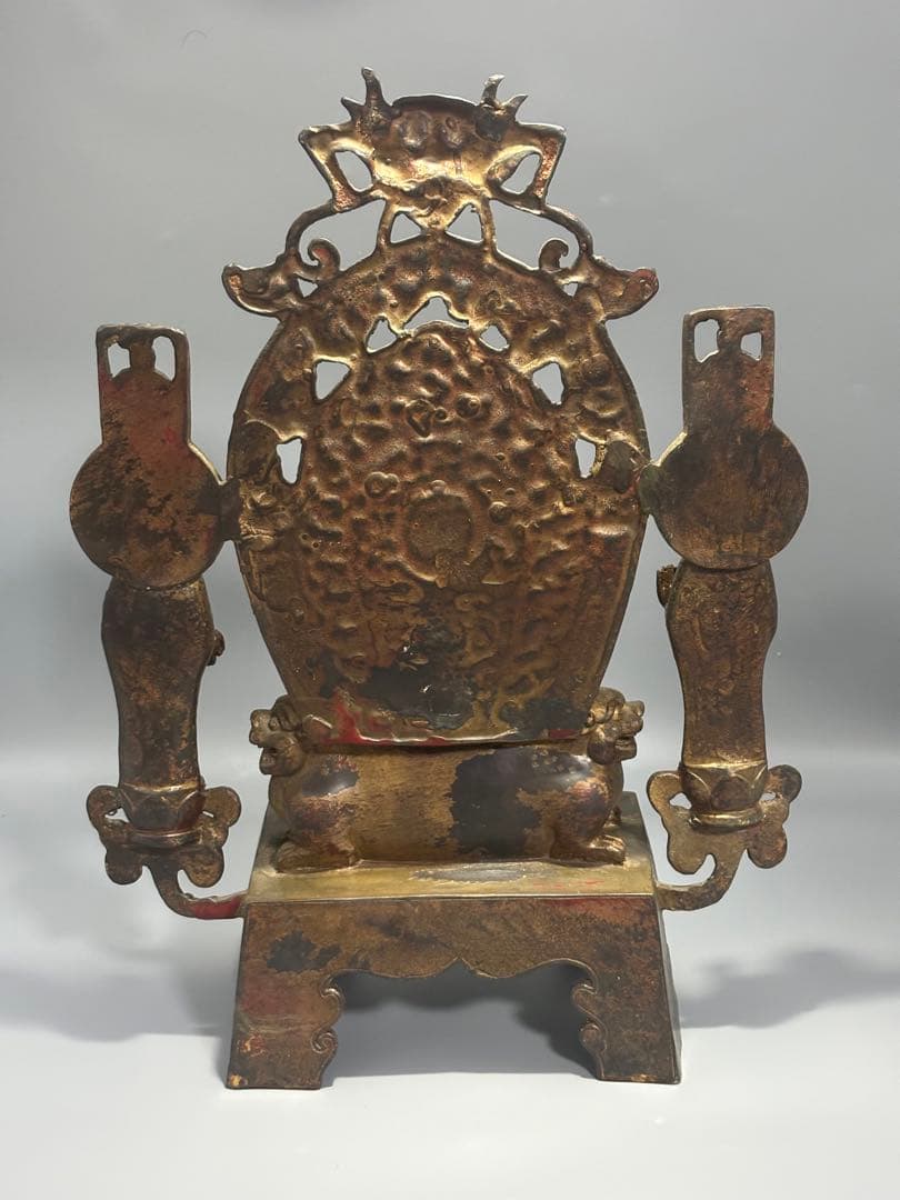 仏教古美術 純銅 文化遺産 文化財仏像伝承 中央に仏と菩薩像