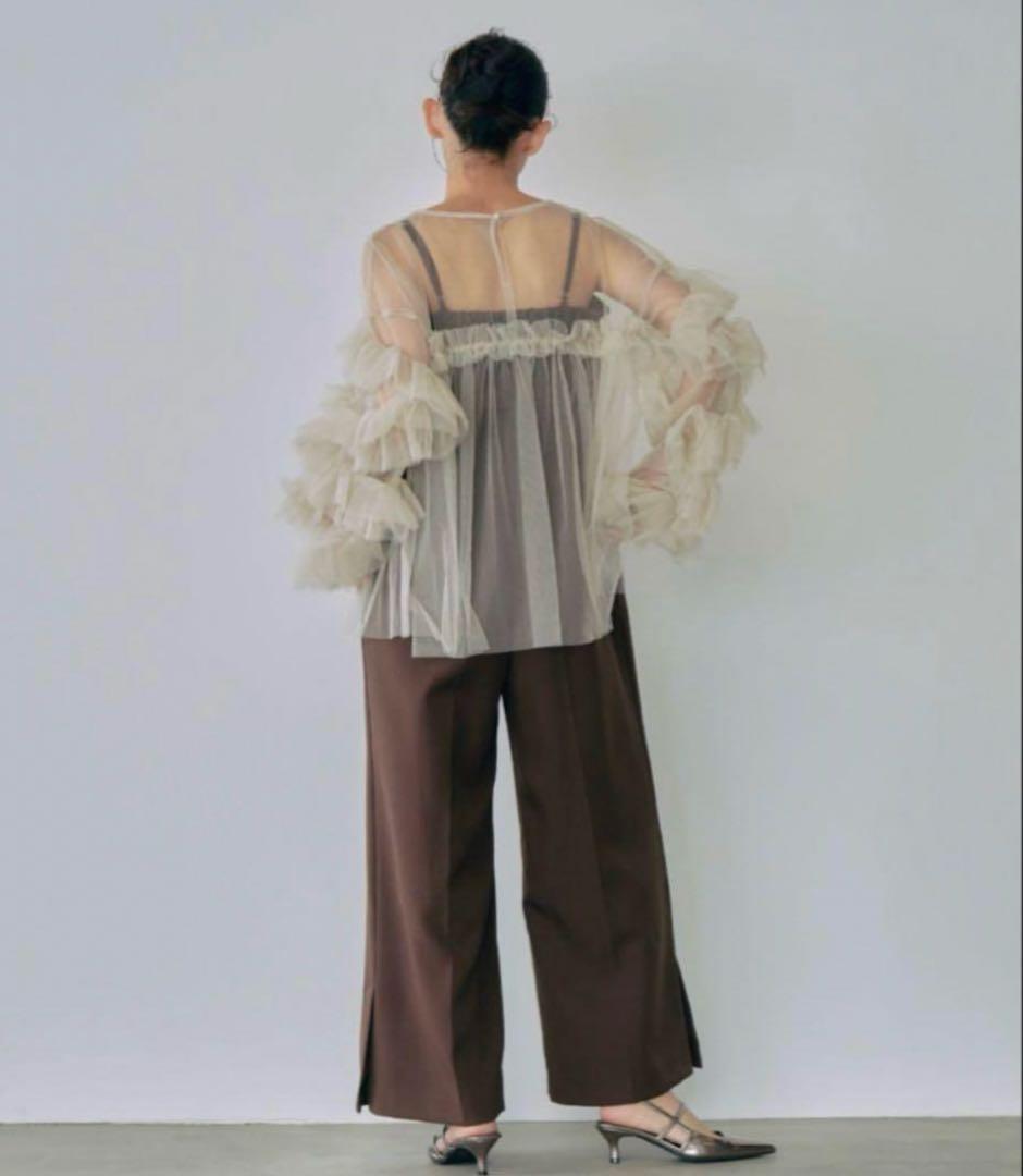 andresd decorative tulle tops ベージュ