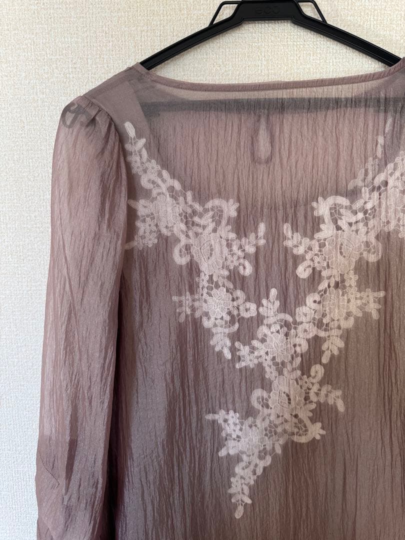 クリーニング済】【LE´RURE】シアーAラインワンピース