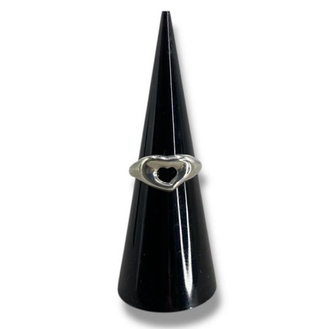 美品 Tiffany オープンハート リング シルバー925 10号 ビンテージ