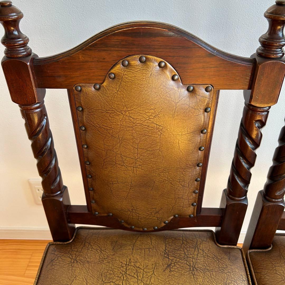 光製作所 Hikari アンティーク 高級ダイニングチェア 木製チェア 2脚