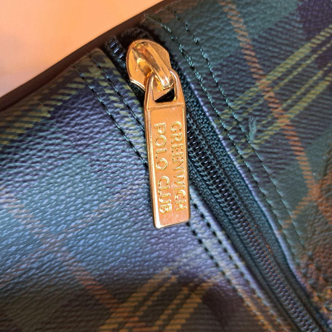 GREENWICH POLO CLUB ボストンバッグ タータンチェック柄 緑