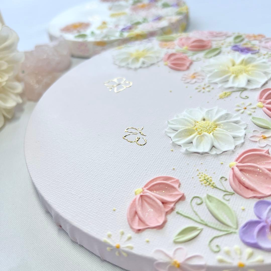 melia テクスチャーアート 絵画 インテリアアート 花 立体 絵 北欧