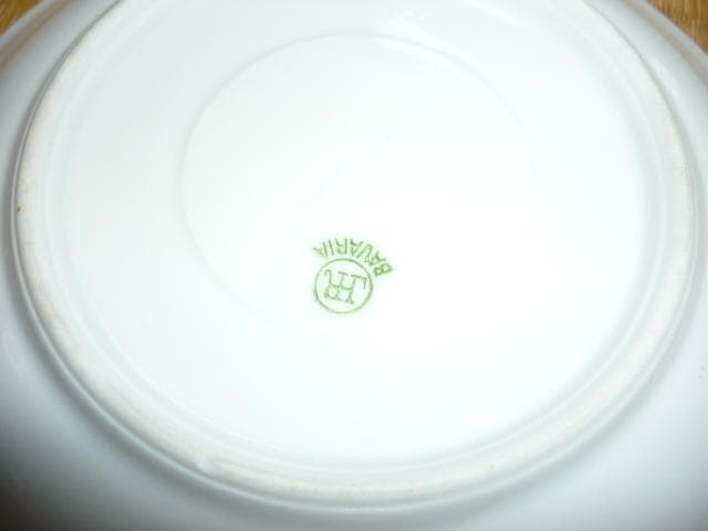 1900年頃ドイツ製◆初期 ババリア 黄色い薔薇 手書き カップ＆ソーサー6客組