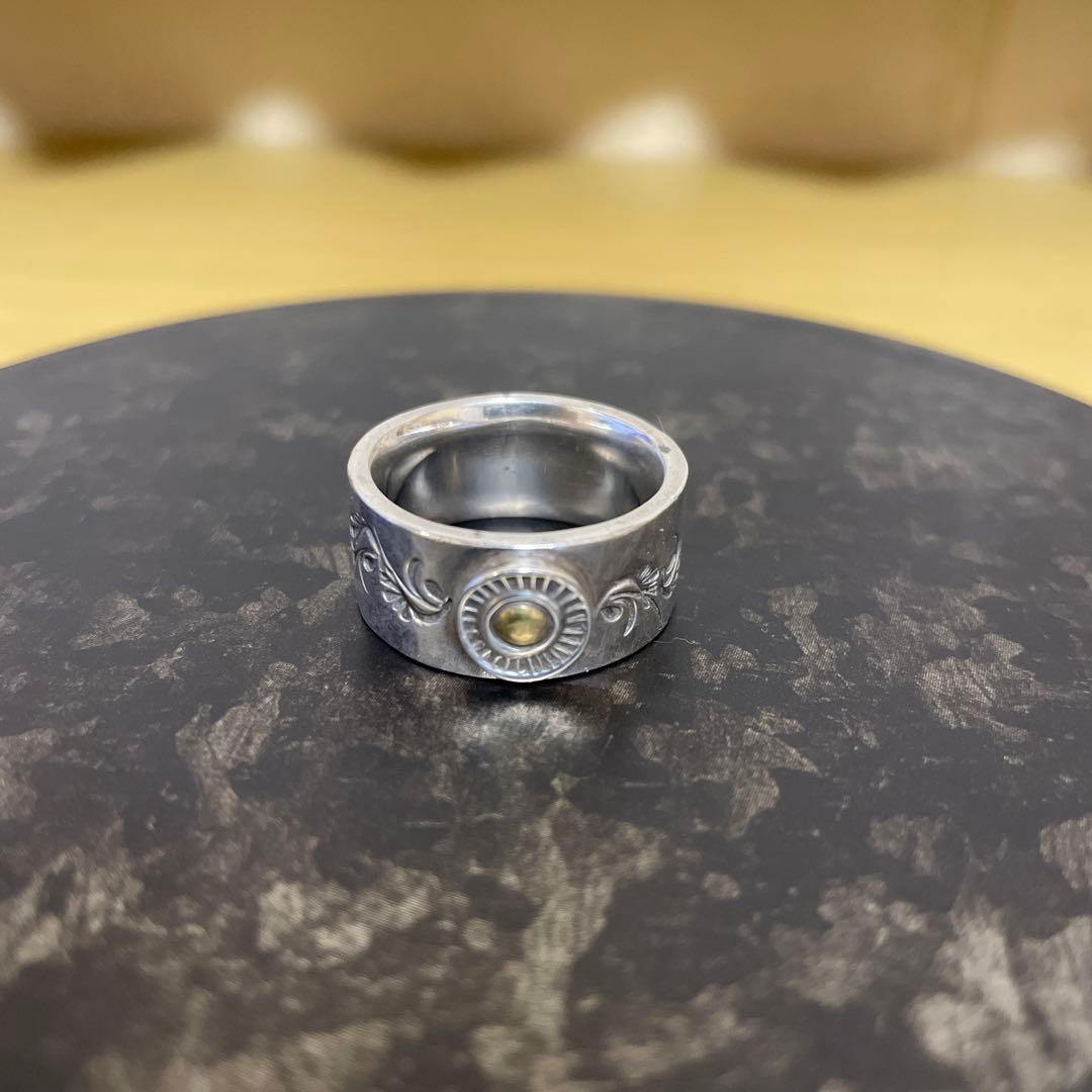 あるじゃん イーグルリング K18星形チャーム シルバーオブシディアン