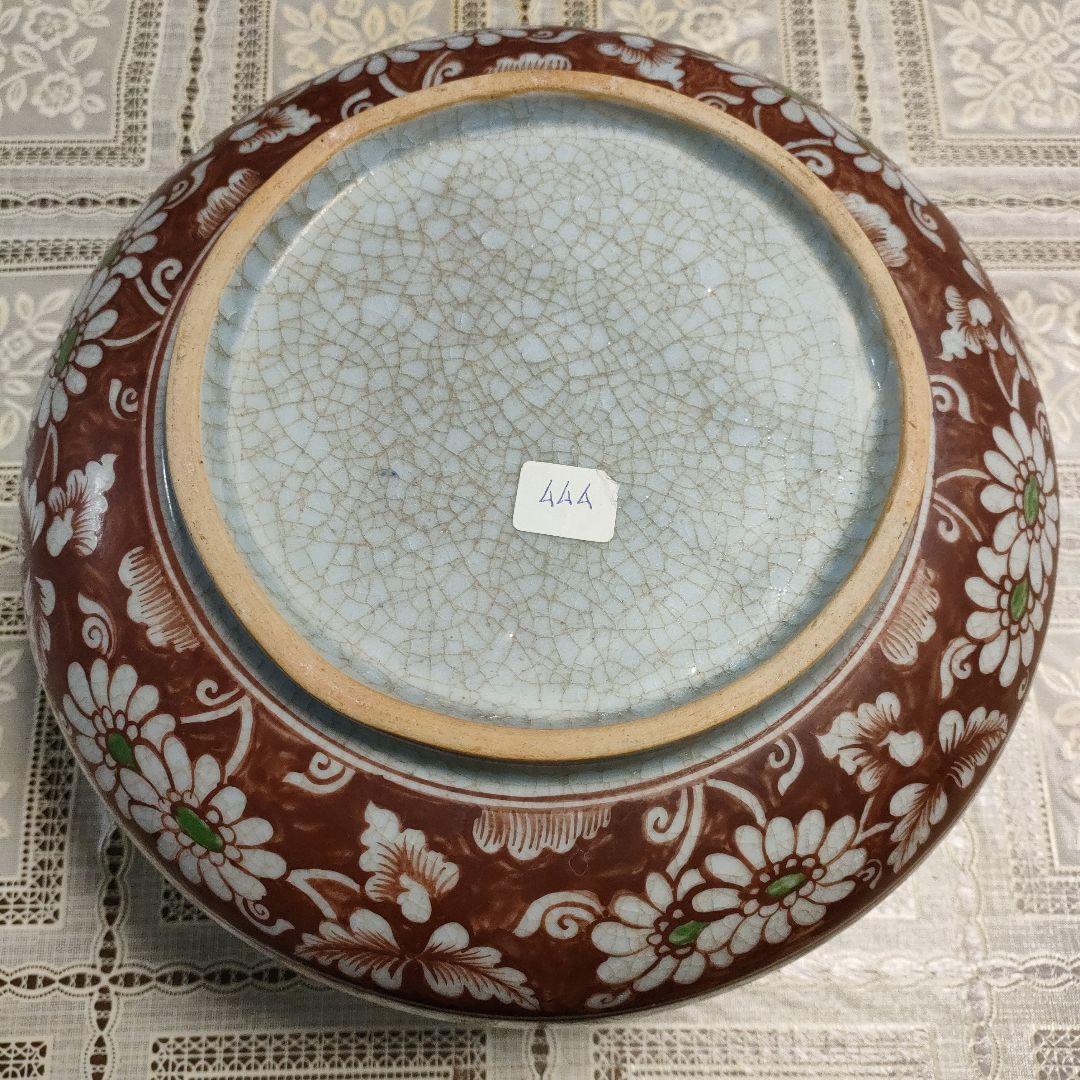 古代佛教遺跡出土完品『紅安南魚草紋酒会壺』桐箱＆極め付