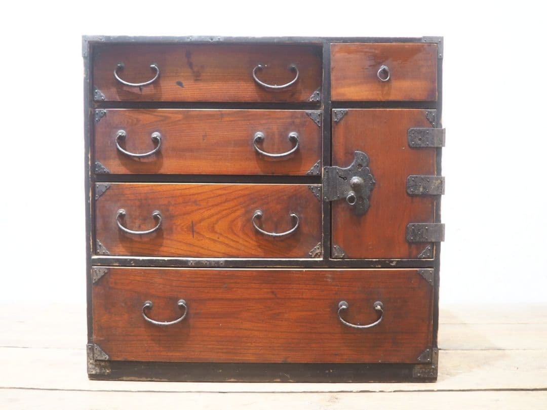 1256 アンティーク 小箪笥 棒タンス 収納棚 骨董 レトロ インテリア