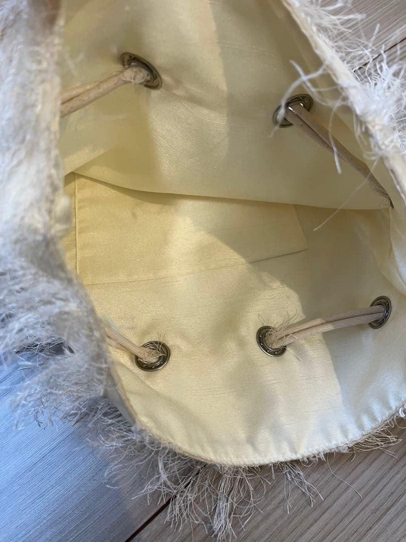 charmant sac シャルマントサック フリンジ巾着 アイボリー