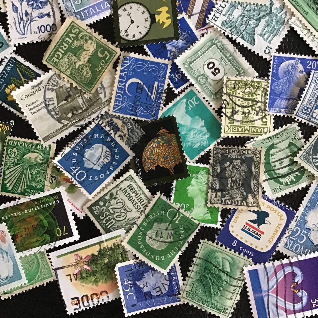 海外ヴィンテージ使用済み切手（数字、紋章他）ランダム50枚 - メルカリ