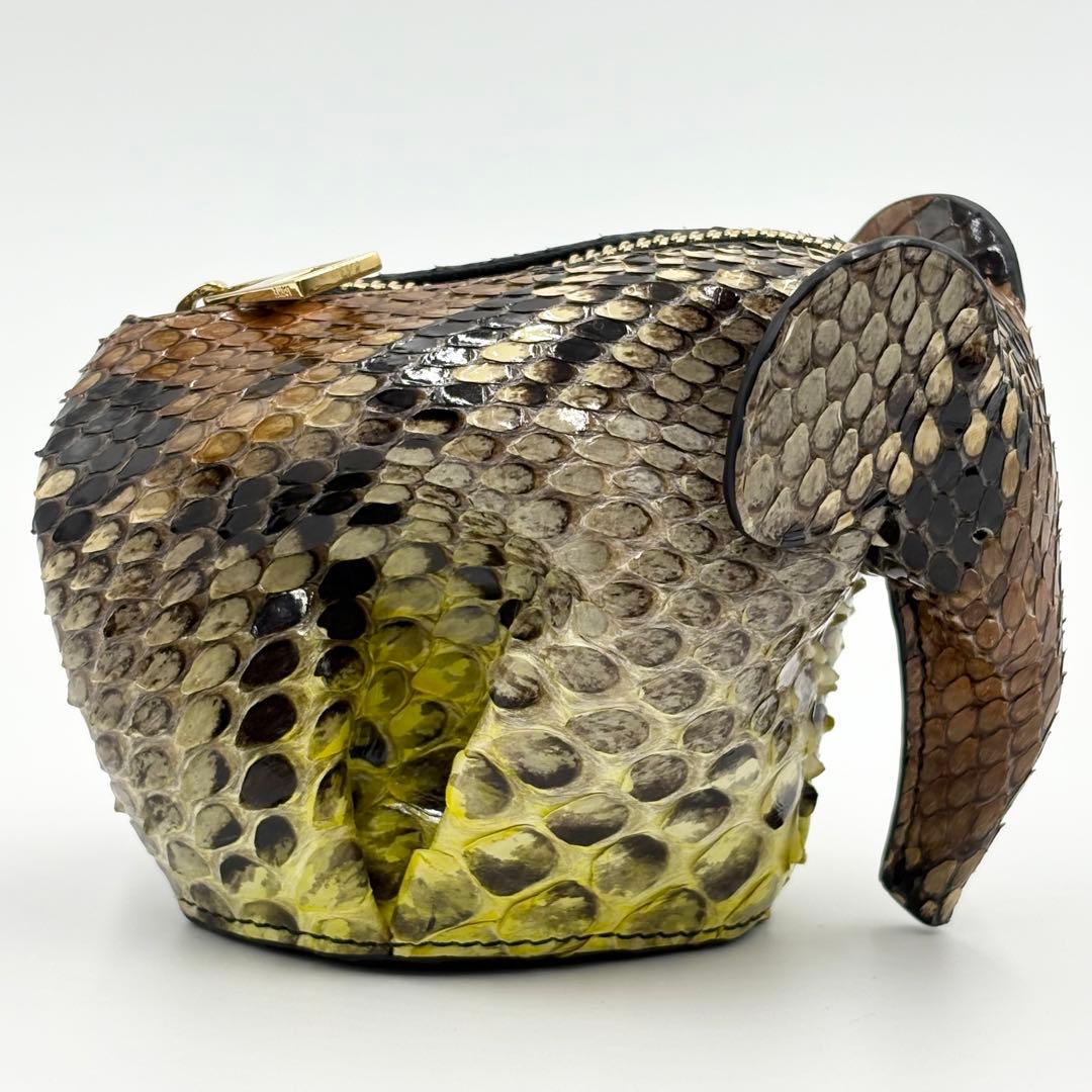 希少✨ロエベ ケース ミニ財布 エレファント ゾウ パイソン