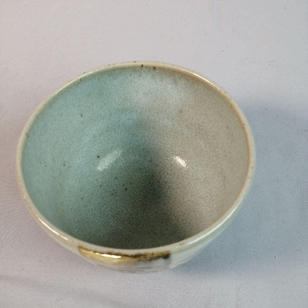 【茶道具】膳所焼陽炎園造　竹の絵茶碗　A497