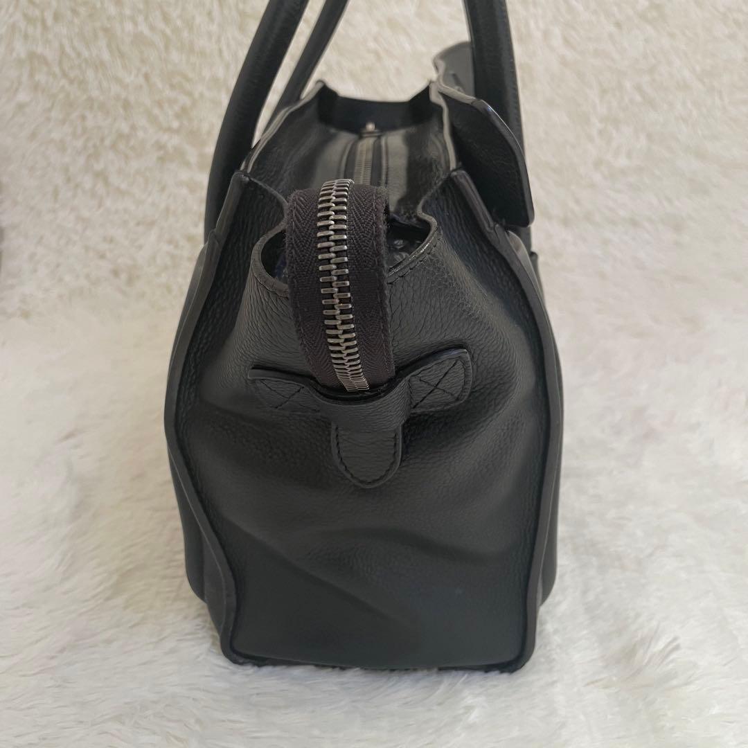 CELINE ラゲージ マイクロショッパー ハンドバッグ レザー 本革 ブラック