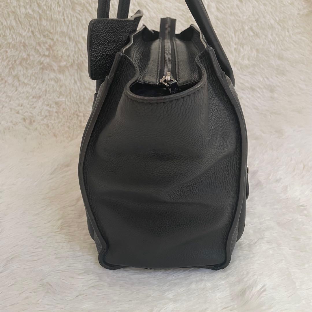 CELINE ラゲージ マイクロショッパー ハンドバッグ レザー 本革 ブラック