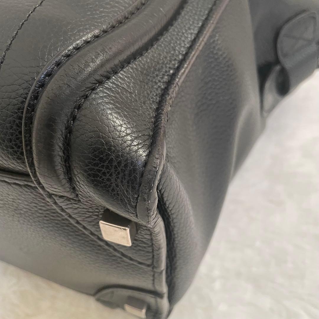 CELINE ラゲージ マイクロショッパー ハンドバッグ レザー 本革 ブラック