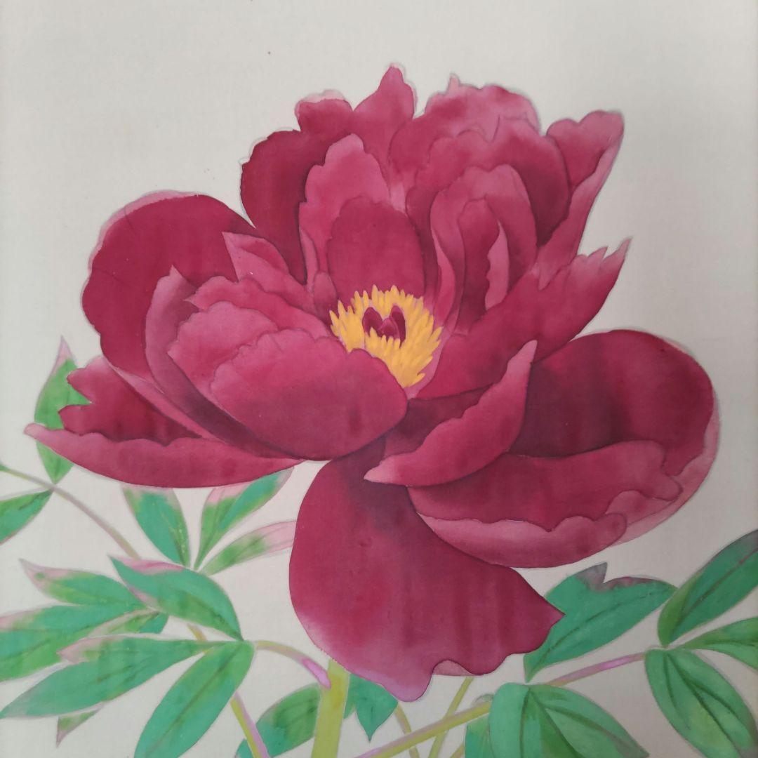 牡丹と鳥の掛軸 H99