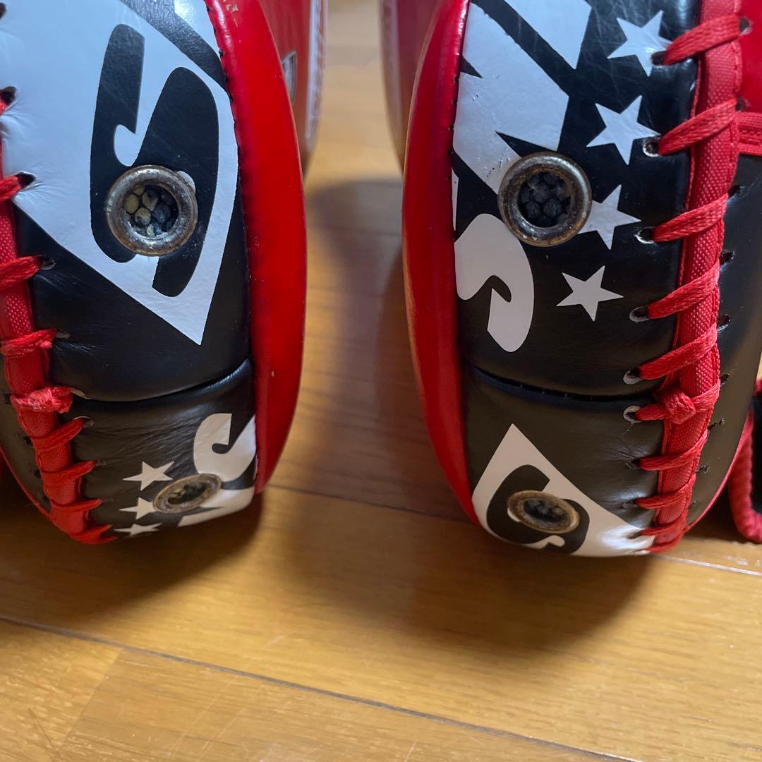 TWINS SPECIAL キックミット 赤/黒 Mサイズ 割引 ボクシング キック