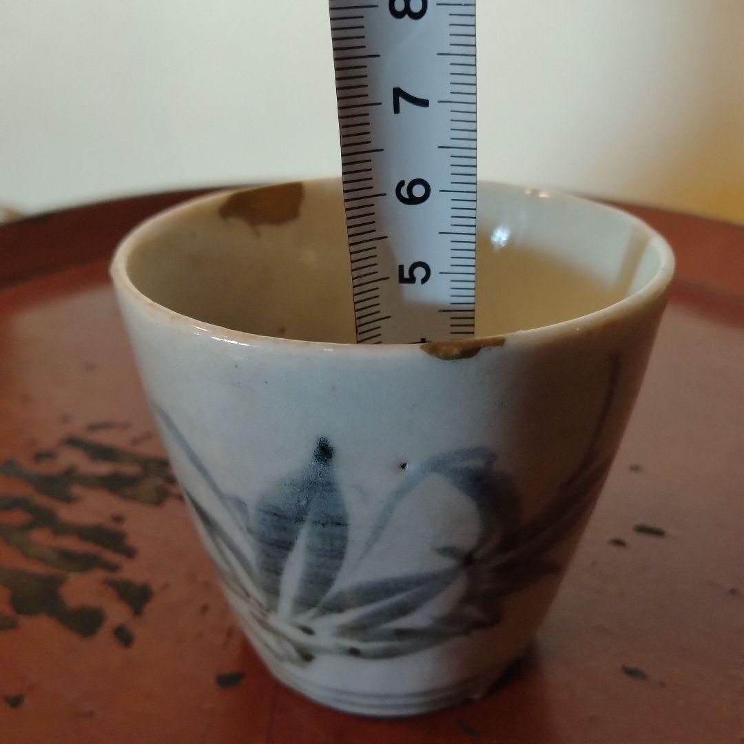 古伊万里　厚底高台　楓文そば猪口