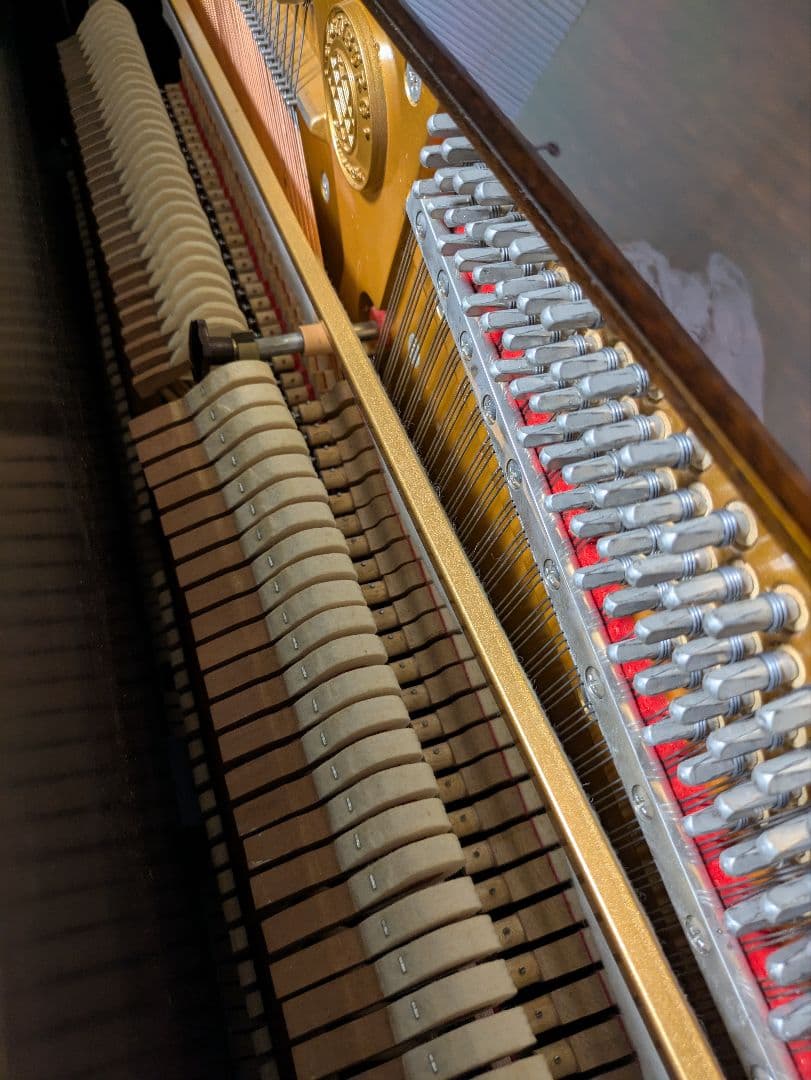 STEINBURG アップライトピアノ 猫足 ダークウォールナット 木目調