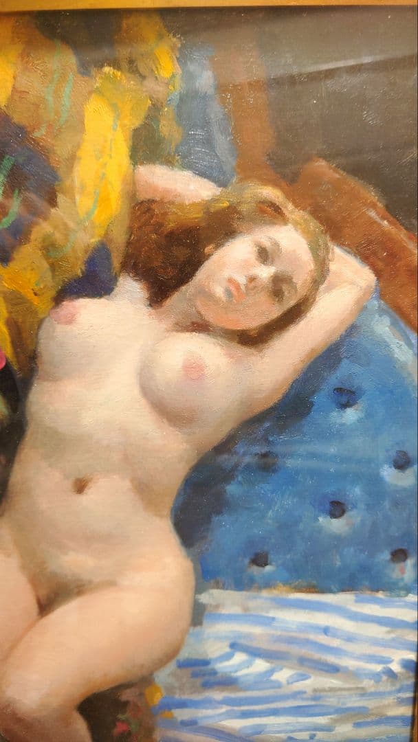 真作 『裸婦』 伊藤悌三 油彩6号 絵画 額装品 油絵 人物画 横臥裸婦