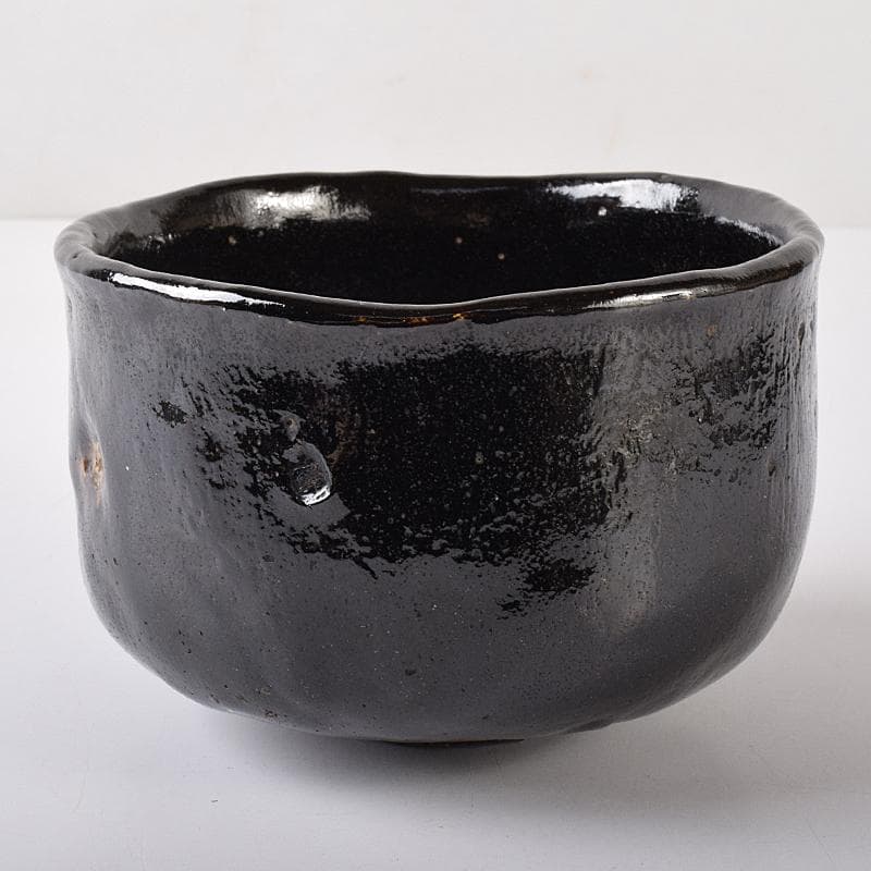楽吉左衛門 十代旦入造 黒楽茶碗 銘「千鶴」 碌々斎極め箱 D R7892
