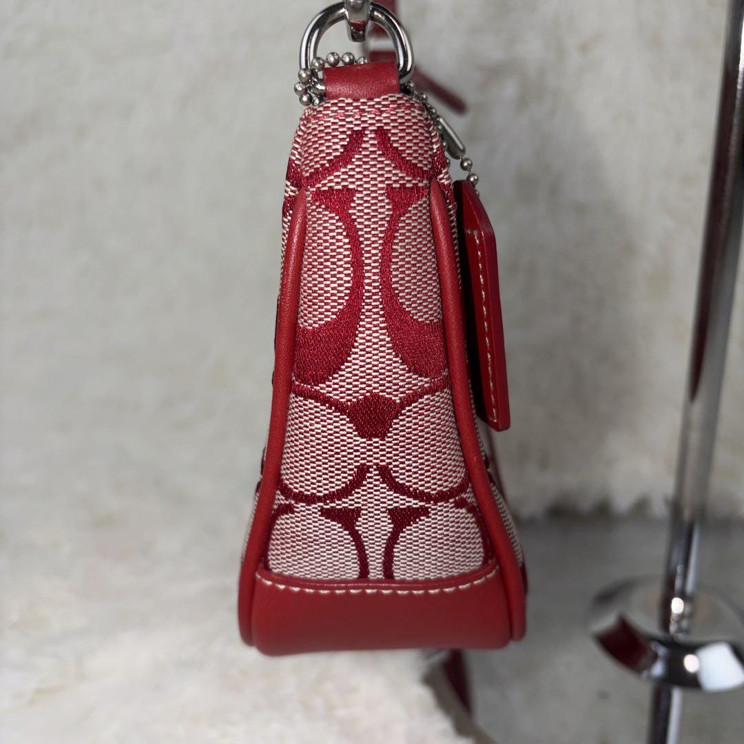 【美品】　COACH コーチレッド ワンショルダーバッグ　6094