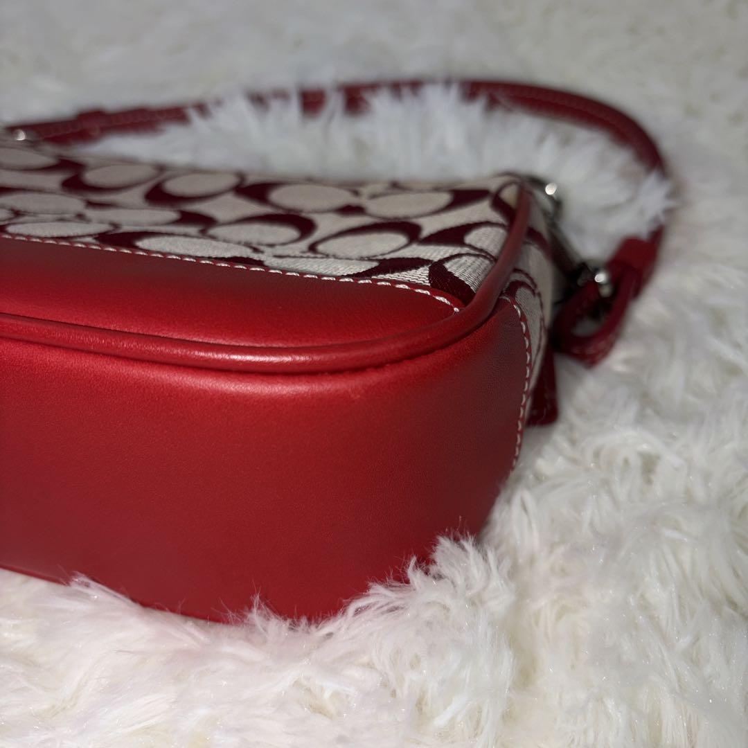 【美品】　COACH コーチレッド ワンショルダーバッグ　6094