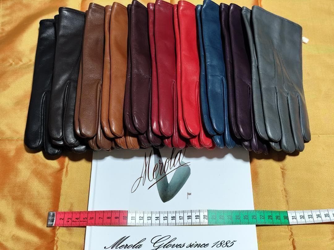 8.0サイズ メローラ ナッパ黒 ライニングなし グローブ 革手袋 MEROLA