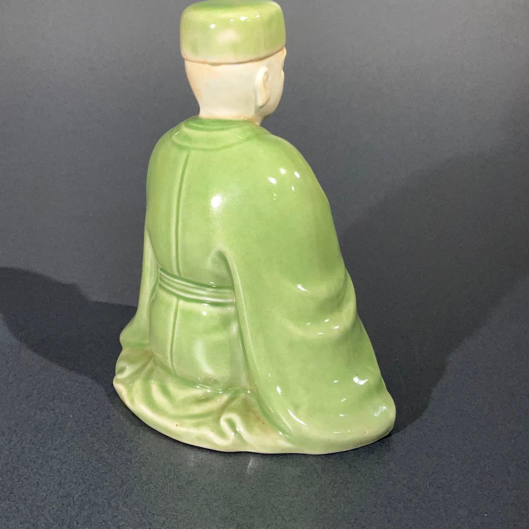 【茶道具】千利休　座像　青磁　利休忌　床飾　6R0886お14