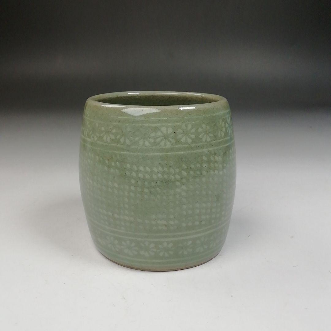 T969 皆具 『青磁 皆具』『釜谷陶房 申相浩 作』 共箱 茶道具