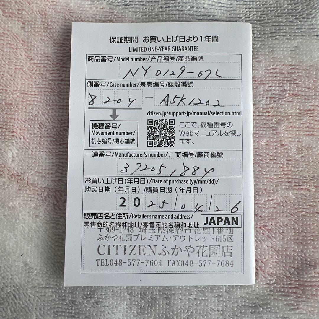 【極美品】CITIZEN プロマスター　NY0129-07L