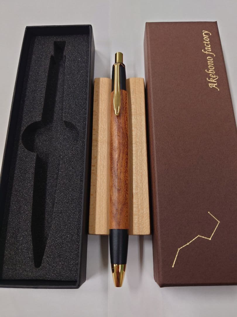 野原工芸似 ボナンペン マーブルウッド 色物(糠焼) 真鍮金具