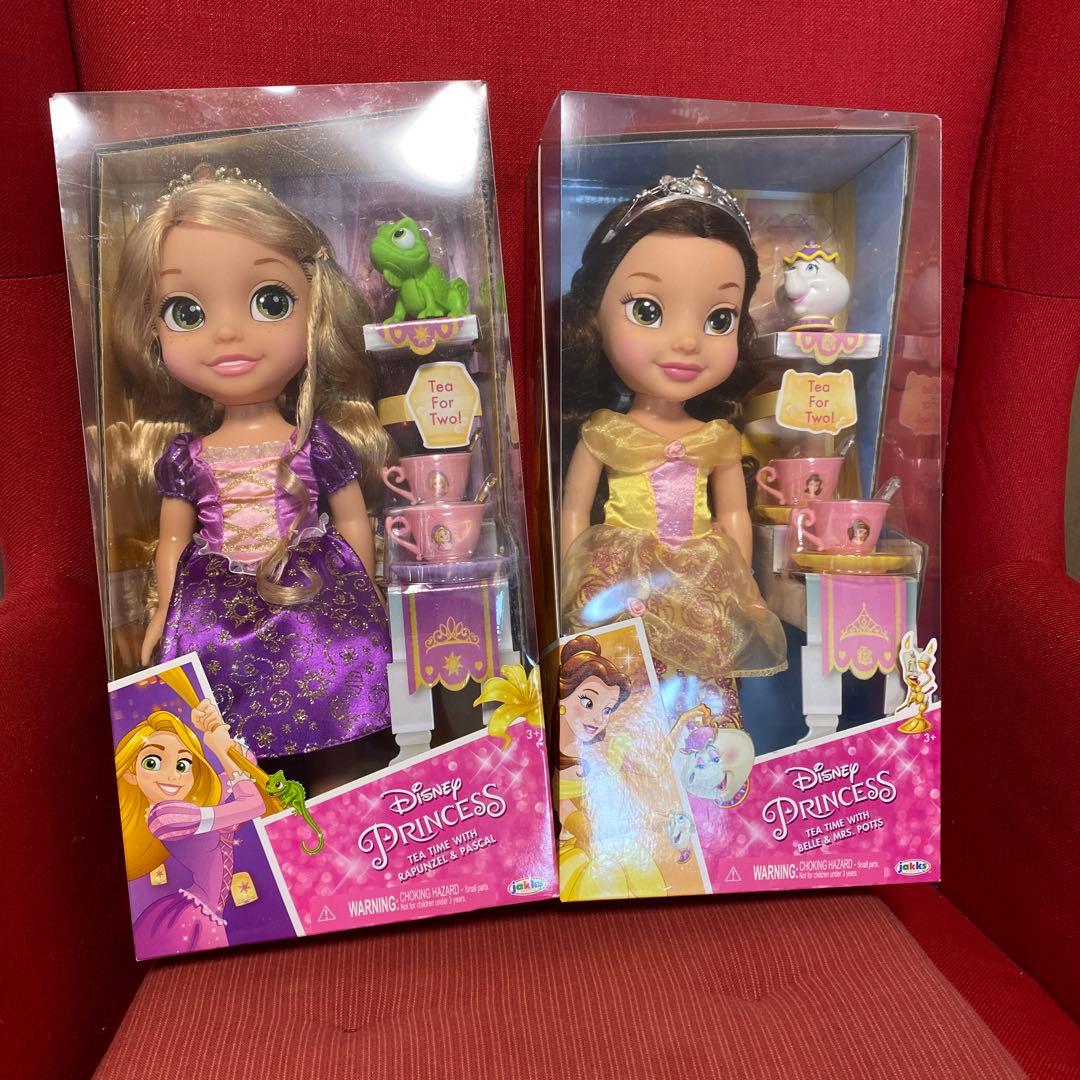 未開封　プリンセス、ベル　お人形 ディズニープリンセス トドラードール ティータイム ベル&ポット婦人
