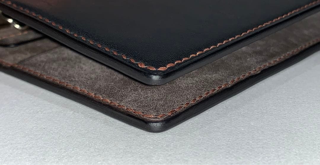 本革総手縫イタリアンレザーミニ6システム手帳ポケットペンホルダー付(マルゴー等)