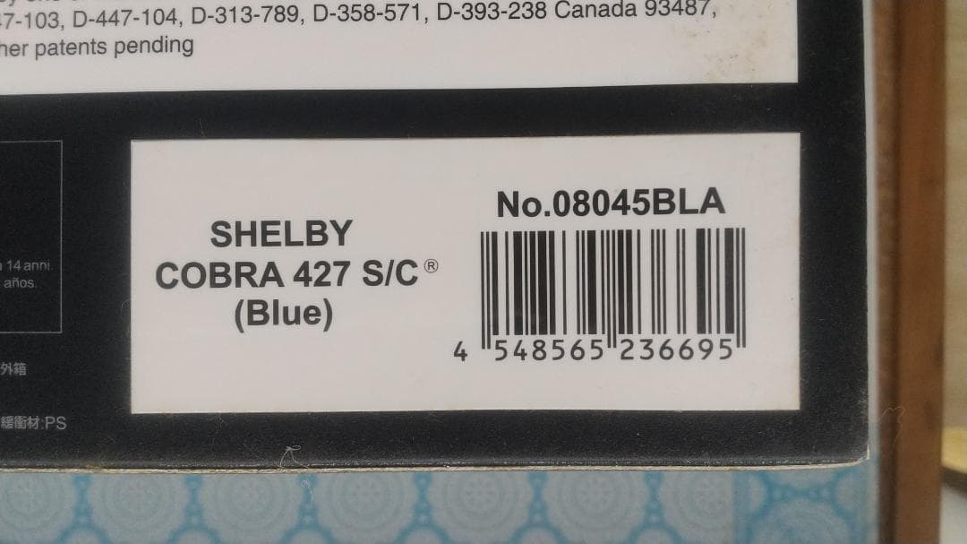 ミニカー 1/18 SHELBY COBRA 427 S/C (Blue)
