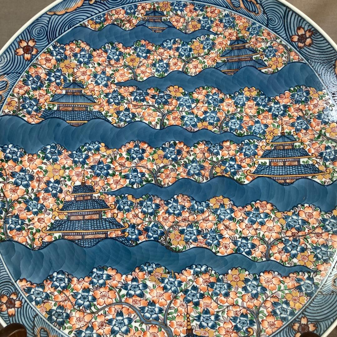 源右衛門】古伊万里の伝統 日本名窯 舘林源右衛門作 染錦古伊万里楼閣