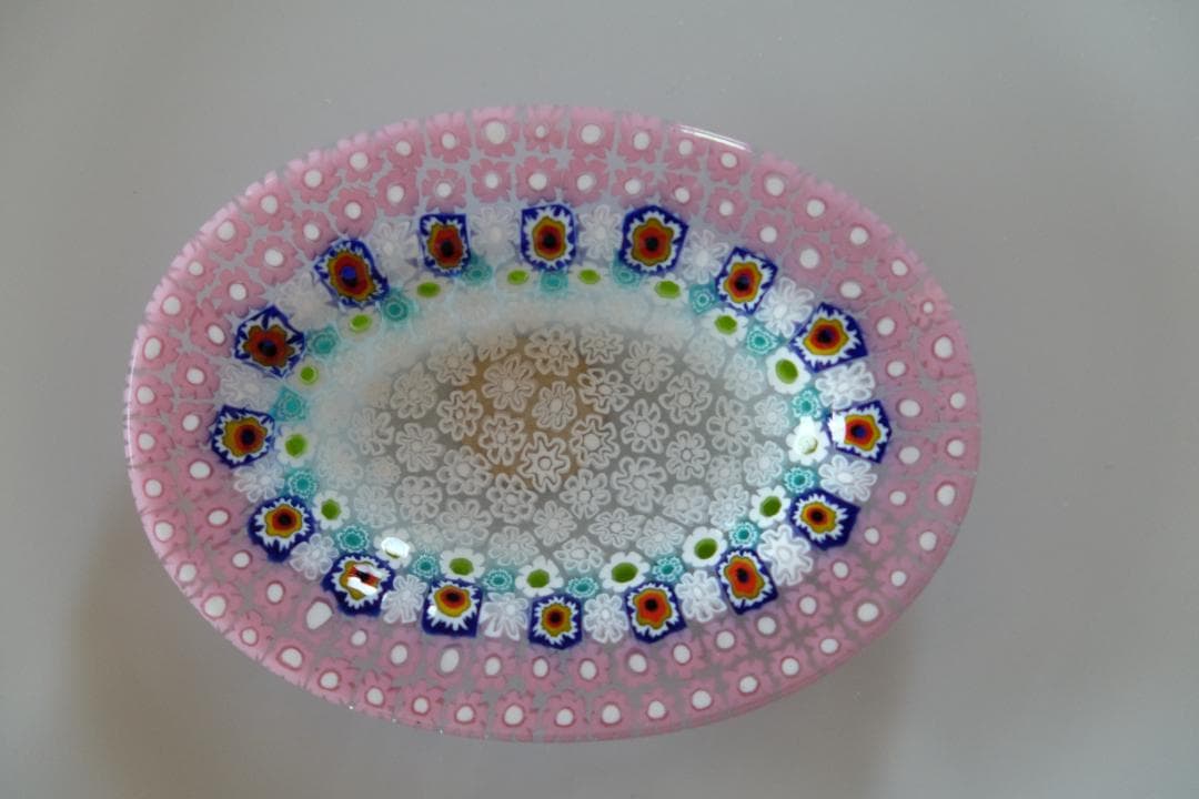 ベネチアングラス プレート ミルフィオリ 小皿 モレッティ 田子美紀