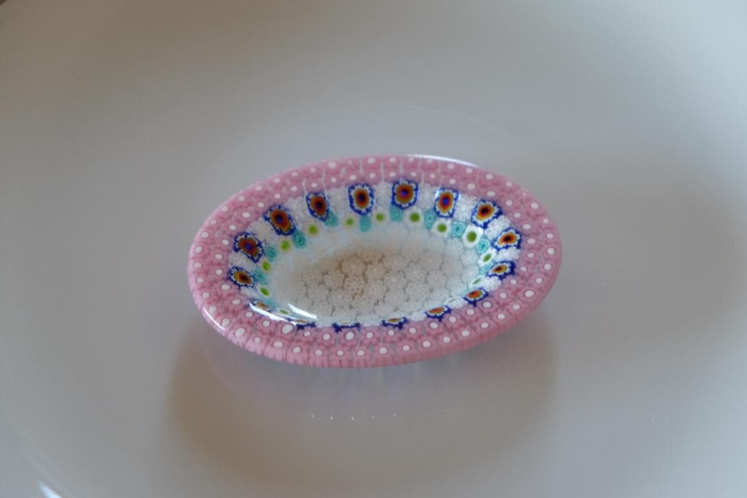 ベネチアングラス プレート ミルフィオリ 小皿 モレッティ 田子美紀