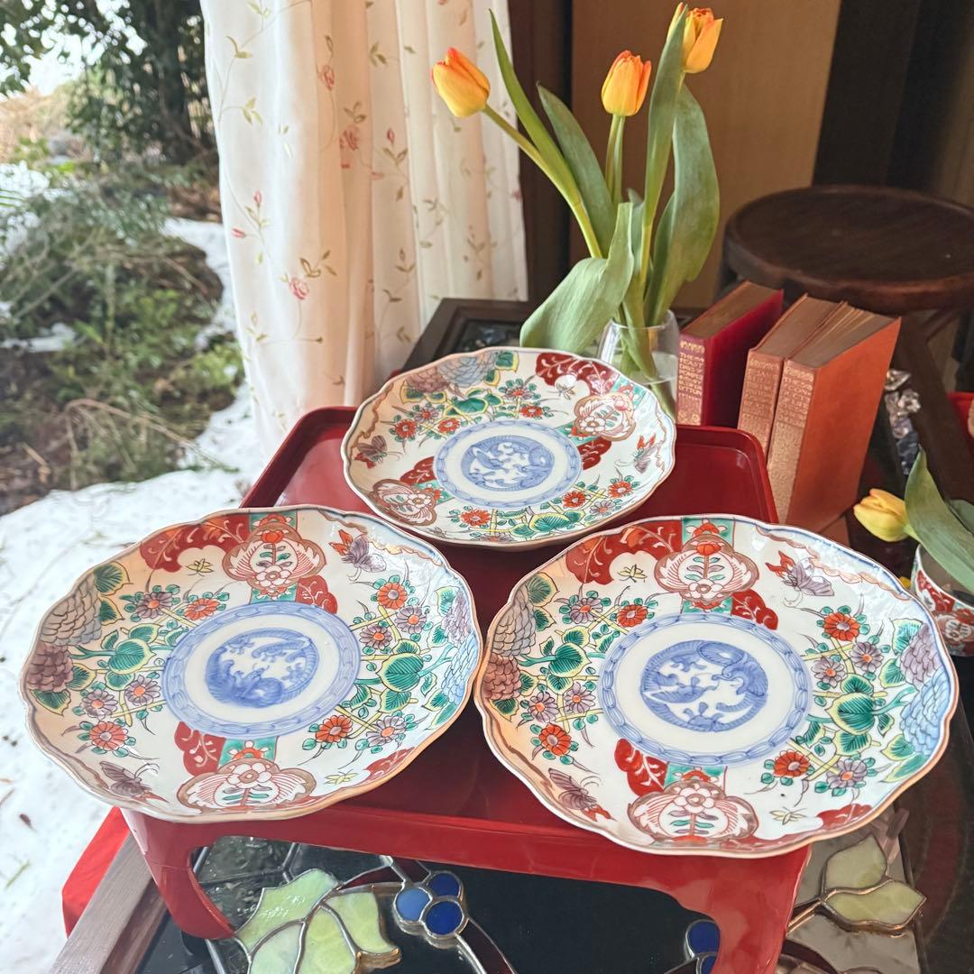 Aさまに感謝お嫁入り‼️渾身伊万里錦手 Dragon❌あじさい桐に