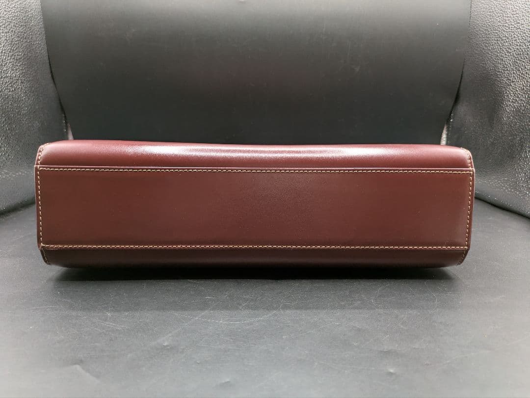 Cartier マストライン ハンドバッグ レザー ボルドー